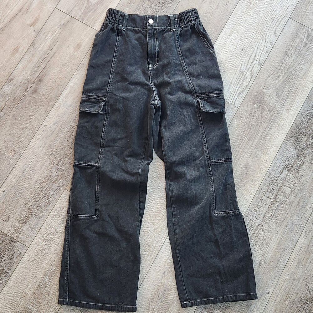 RSQ Jeans Womens xxl Cargo Baggy Wide Leg Y2K  Skater Streetwear Indie Utility